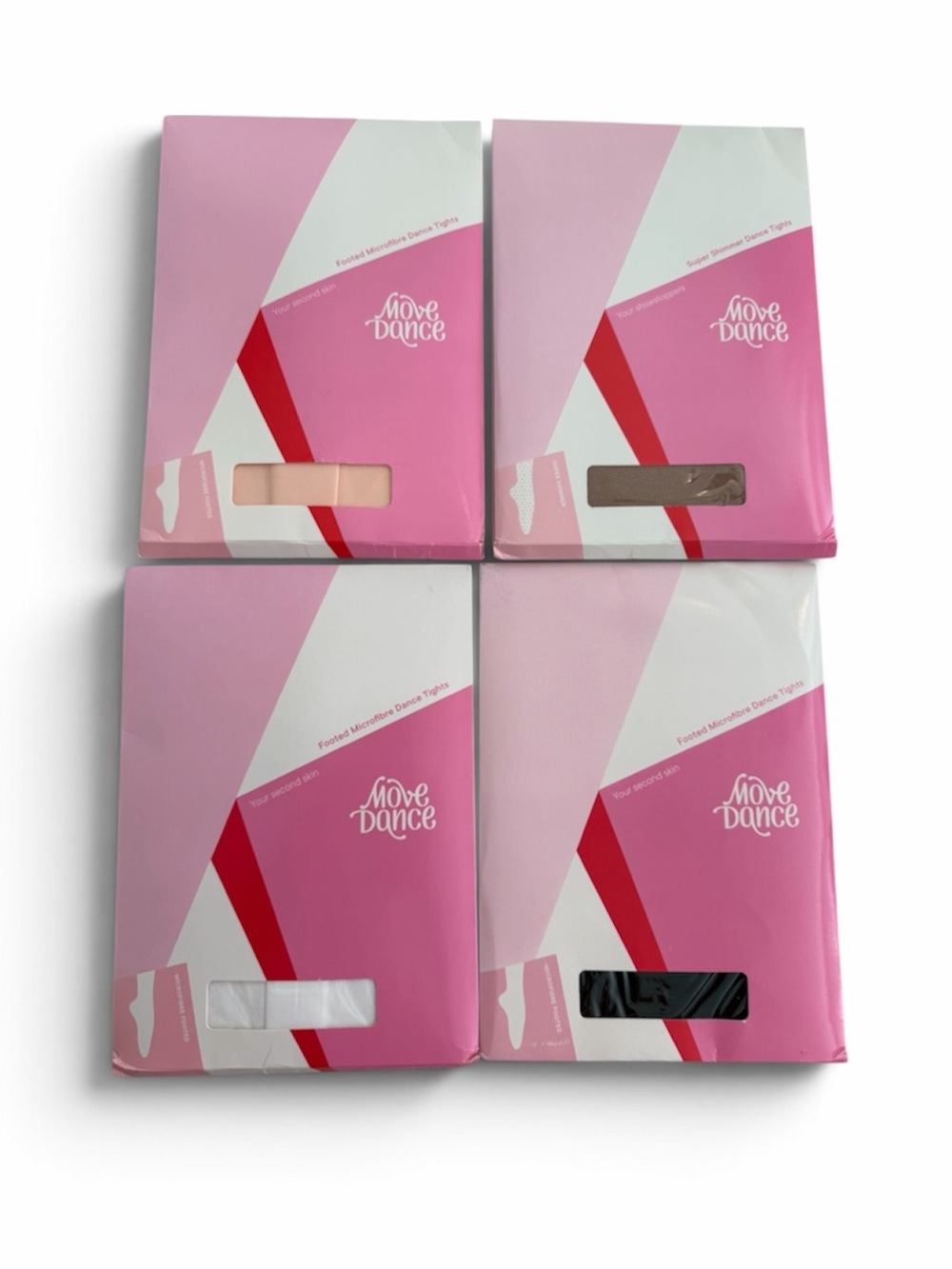 Move Dance Dance Tights Bundle 4pk L/XL Black White Pink Tan NWT